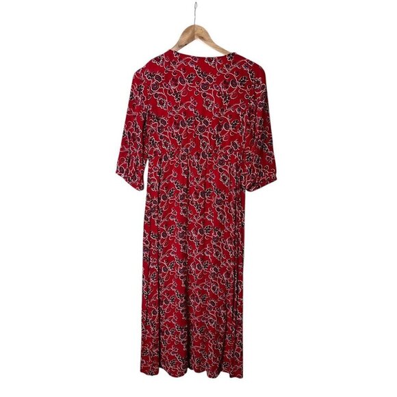 Ba&sh Jazz V Neck MIDI Dress Red 1 1483 - Picture 6 of 8